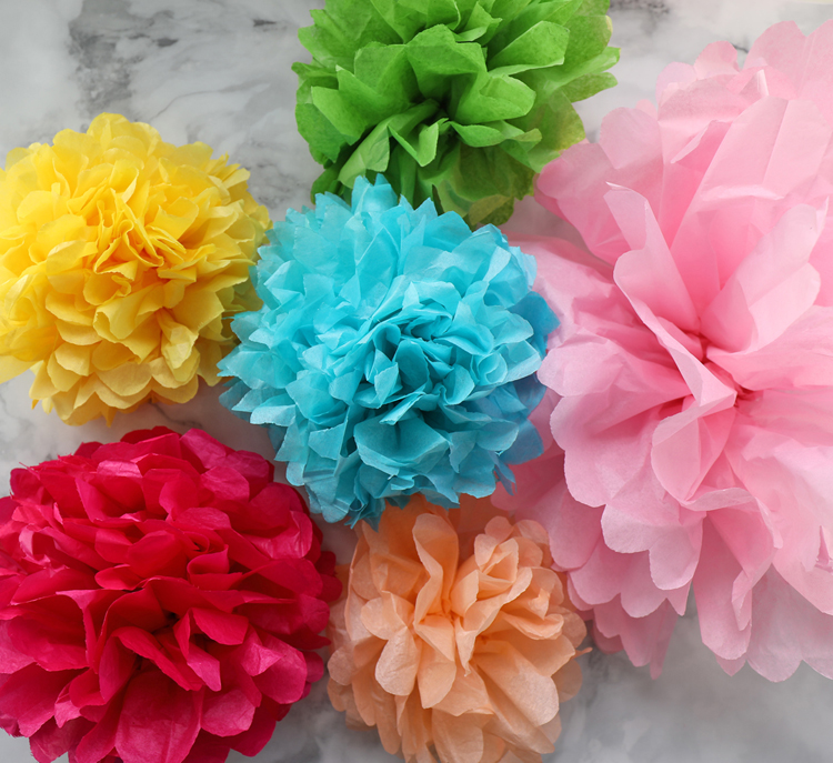 Tissue paper flower craft